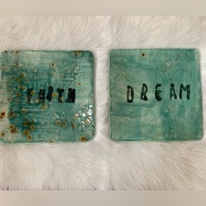 Handmade Pottery Faith & Dream Plates